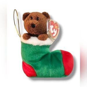 TY Beanie Babies Stockings the Bear in Christmas Stocking 6" Stuffed Animal
